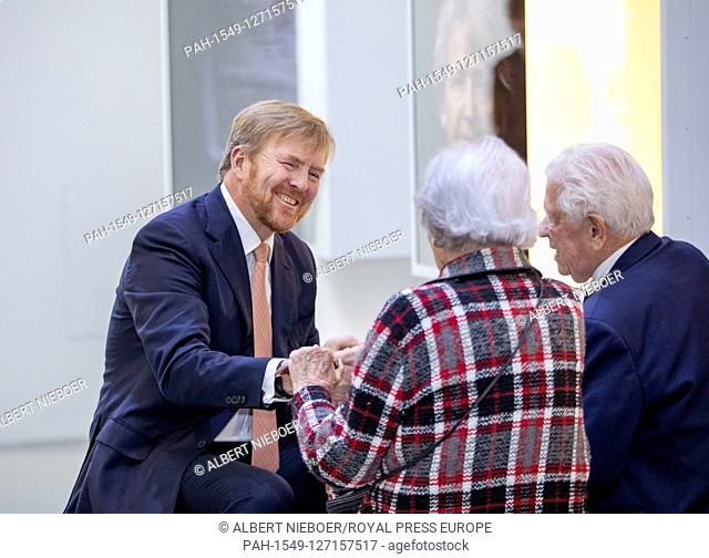 King Willem-Alexander of The Netherlands at the Nationaal Monument Kamp Vught, on November 27, 2019, to open the renewed memory center