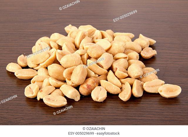 Pile of Peanuts on wooden