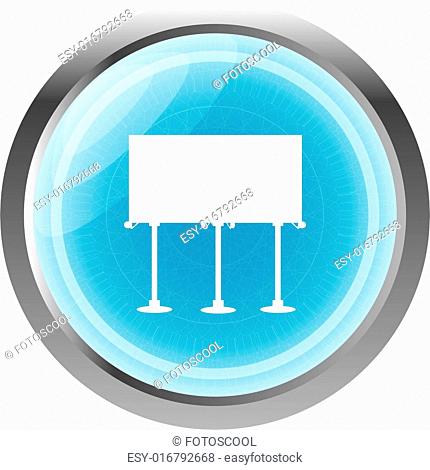 glossy icon button with billboard isolated on white