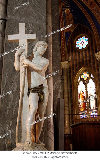 Michelangelo's Christ the Redeemer statue in Santa Maria Sopra Minerva Basilica in Rome Italy