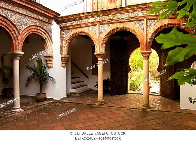 Mudejar courtyard, Palacio de Mondragón. Ronda, Málaga province. Spain
