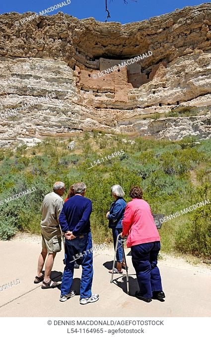 Visitors at Montezuma Castle National Monument Arizona