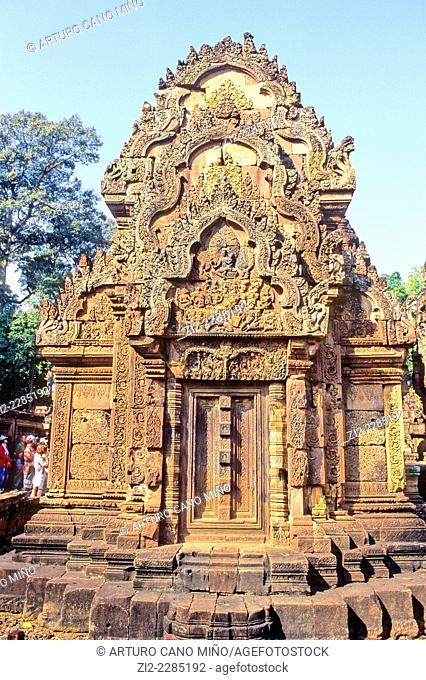 Hindu temple of Banteay Srei or Banteay Srey, Xth century. Angkor, Siem Reap province, Cambodia