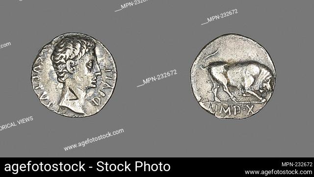 Denarius (Coin) Portraying Emperor Augustus - 15/13 BC - Roman, minted in Lyons - Artist: Ancient Roman, Origin: Roman Empire, Date: 15 BC–13 BC, Medium: Silver