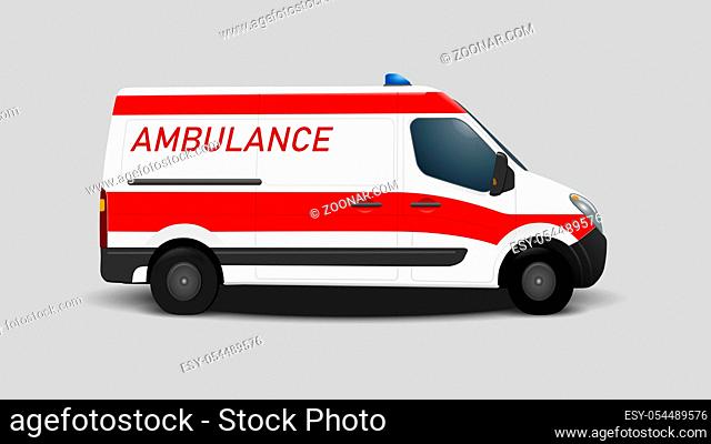 An illustration of a typical ambulance car transportation aid