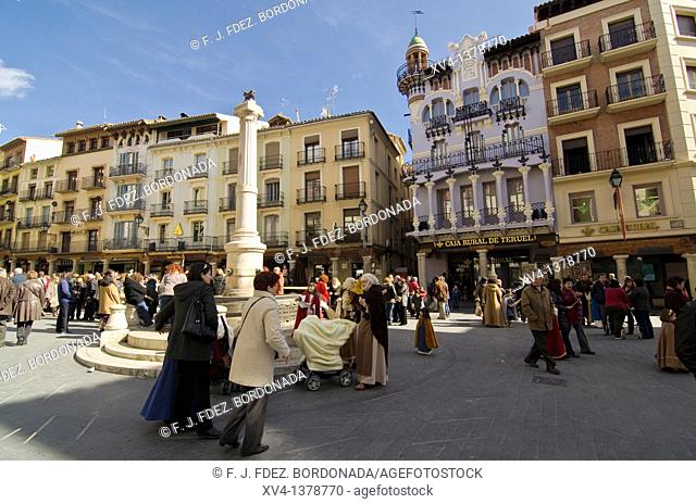 Teruel habitants dressed during the mediaeval love story celebrated every year since 1996 in Teruel is called the celebration of Las Bodas de Isabel de Segura...