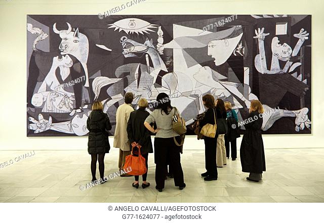 'Guernica' painting by Picasso at the Reina Sofia National Museum of Art, Madrid, Spain