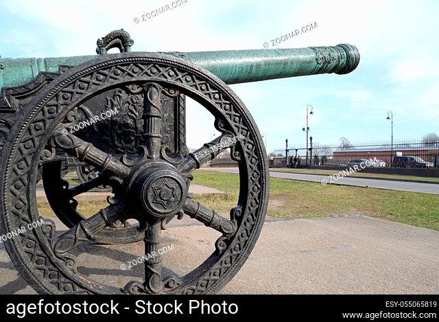 Old cannon near Military Artillery Museum in St.Petersburg, Russia