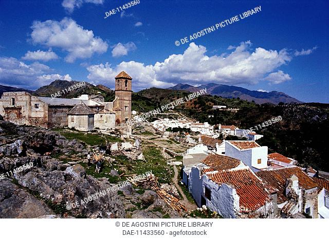 View of Casares, Pueblos Blancos (White Towns), Andalusia, Spain