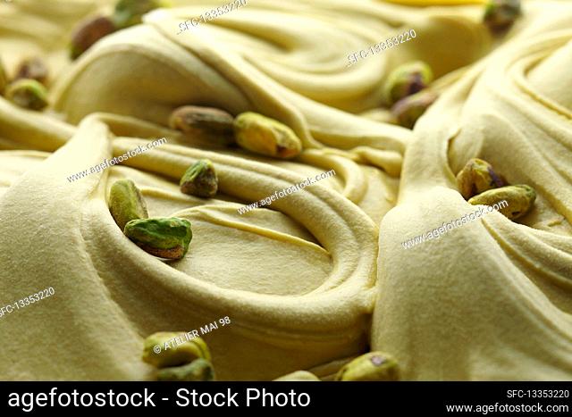 Creamy pistachio ice cream (full-frame)