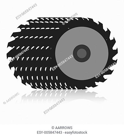 Circular saw blade on a white background