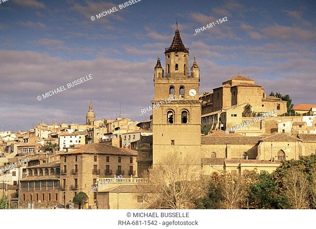 Churches and houses, La Calahorra, La Rioja, Castile Leon, Spain, Europe