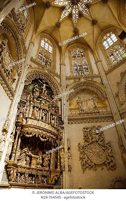 Altarpiece in the Chapel of the Condestable, cathedral of Burgos. Castilla-Leon, Spain