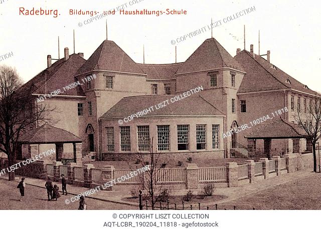Schools in Landkreis MeiÃŸen, Buildings in Radeburg, 1911, Landkreis MeiÃŸen, Radeburg, Bildungs, und Haushaltungsschule, Germany