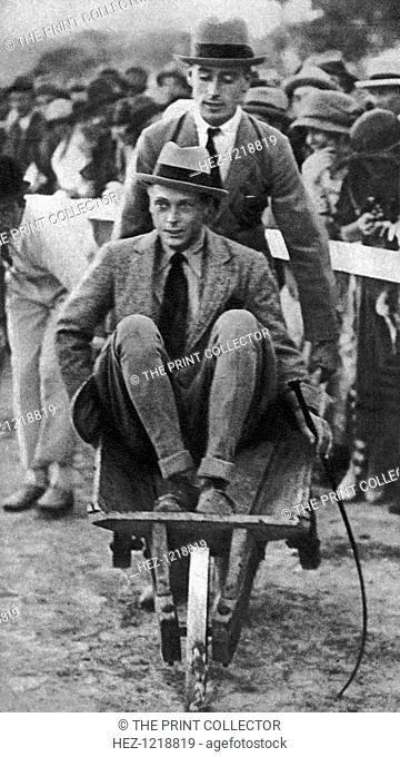 Lord Louis Mountbatten wheels his cousin, the Prince of Wales, at a gymkhana in Malta, c1930s. The future King Edward VIII enjoys a ride