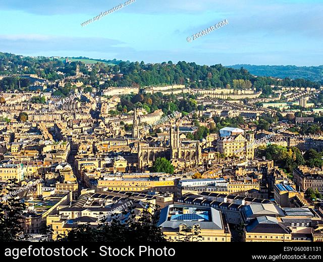 HDR Aerial view of the city of Bath, UK