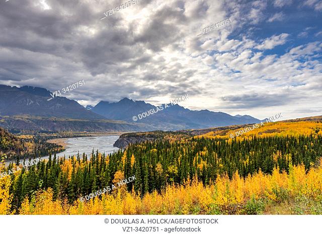 Fall along the Matanuska River Alaska USA