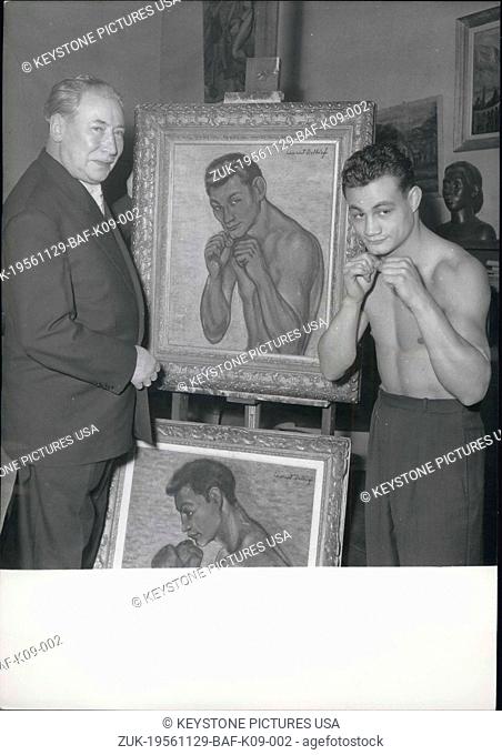 Nov. 29, 1956 - The Boxer And His Image: Laurent Delhief, A Paris Artist Specialised In Sporting Subjects, Is Now Exhibiting His Latest Paintings