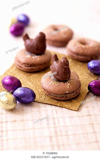 Chocolate macaroon Easter nests