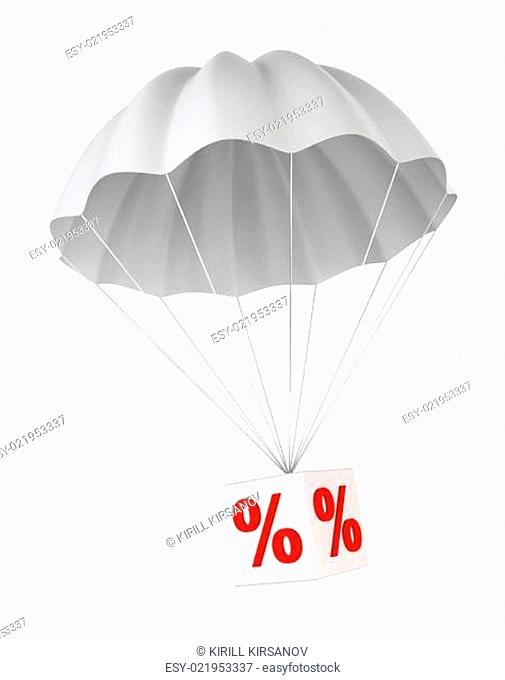 Parachute with a discount sign