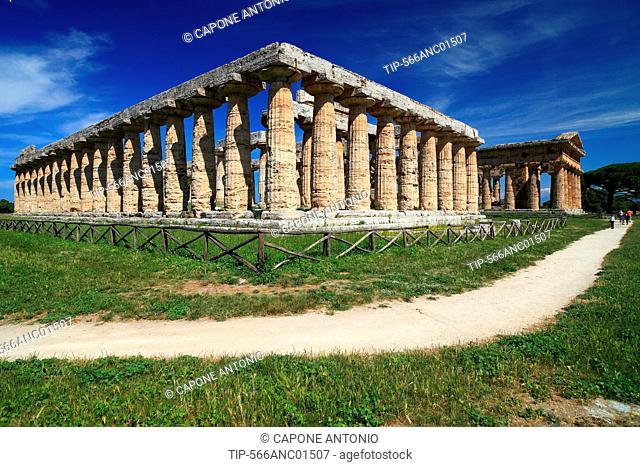 Italy, Campania, Paestum, the Temple of Hera