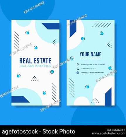 Real Estate and Modern Home Card Vertical Template Hand Drawn Cartoon Flat Illustration