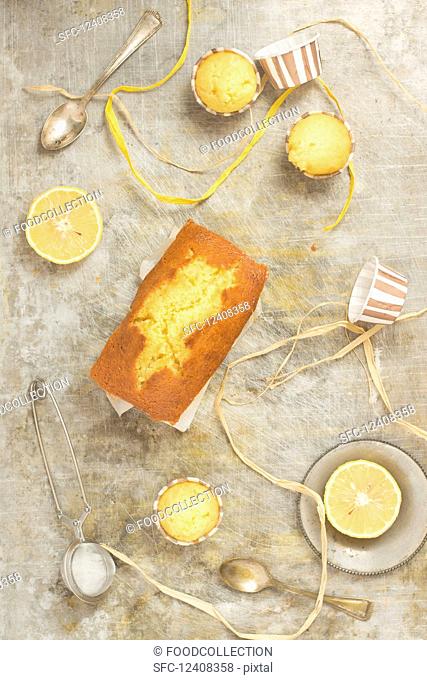 Lemon cake and muffins