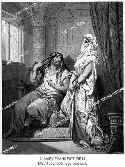 Samson explains the secret of his long hair to Delilah