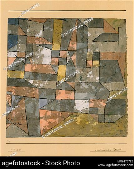 North German City. Artist: Paul Klee (German (born Switzerland), Münchenbuchsee 1879-1940 Muralto-Locarno); Date: 1930; Medium: Gouache and watercolor on gesso...