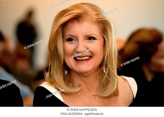 Founder of Huffington Post Arianna Huffington talks during a press conference in Munich, Germany, 10 October 2013. The German version of the online newspaper...