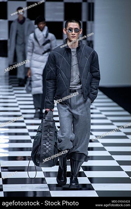 Emporio Armani fashion show on the third day of Milan Fashion Week Women's Fall Winter 2022-2023 Collection. Milan (Italy), February 24th, 2022