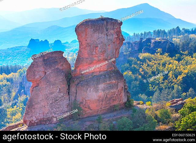 Close-up Belogradchik cliff rocks, nature gem landmark, Bulgaria