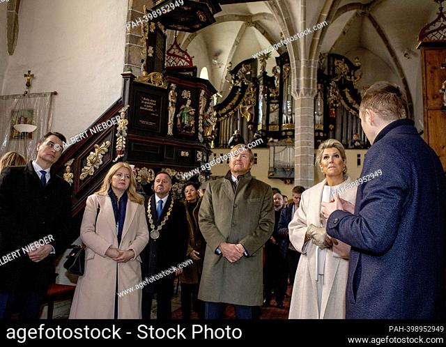 King Willem-Alexander and Queen Maxima of The Netherlands in Poprad, on March 09, 2023, for a visit to the Cultural heritage: Spisska Sobota