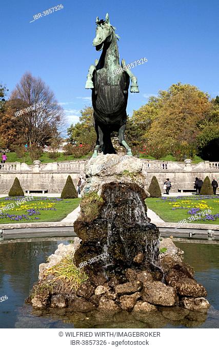 Pegasus Fountain in Mirabell Gardens, Salzburg, Land Salzburg, Austria