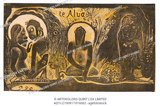 Te atua (The God) from the Noa Noa Suite, 1893/94, Paul Gauguin, French, 1848-1903, France, Wood-block print, printed twice in yellow ocher and black inks