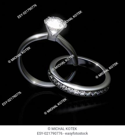 Diamond wedding rings - clipping path