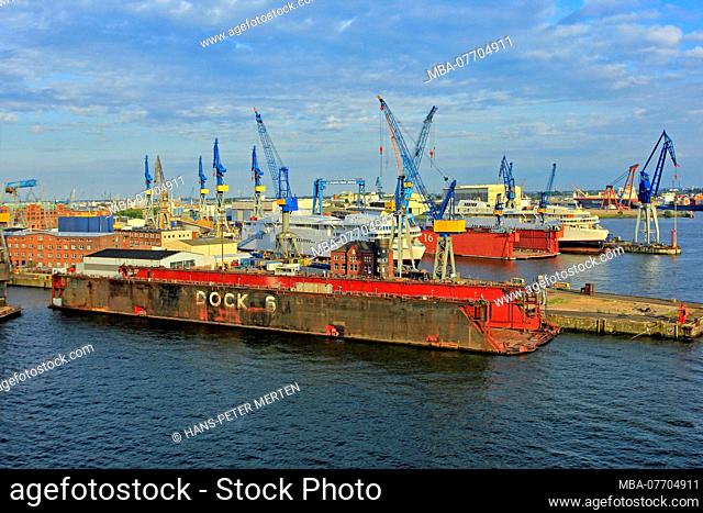 Dock 6 of the shipyard Blohm & Voss, Port Hamburg, Hamburg, Germany