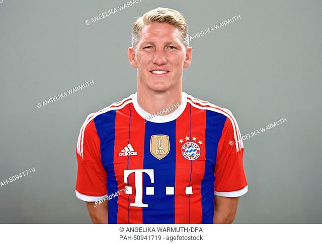Bastian Schweinsteiger is pictured during the official photo opportunity of Bundesliga soccer club Bayer Munich for the season 2014/15 in Munich, Germany