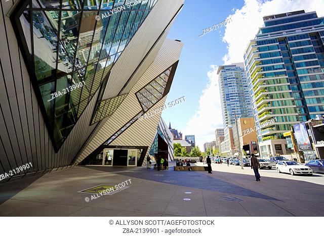 Royal Ontario Museum and Bloor Street in Toronto, Ontario, Canada