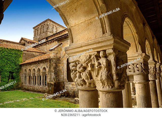 Cloister of the Romanesque Collegiate Church of Santa Juliana, Santillana del Mar, Cantabria, Spain