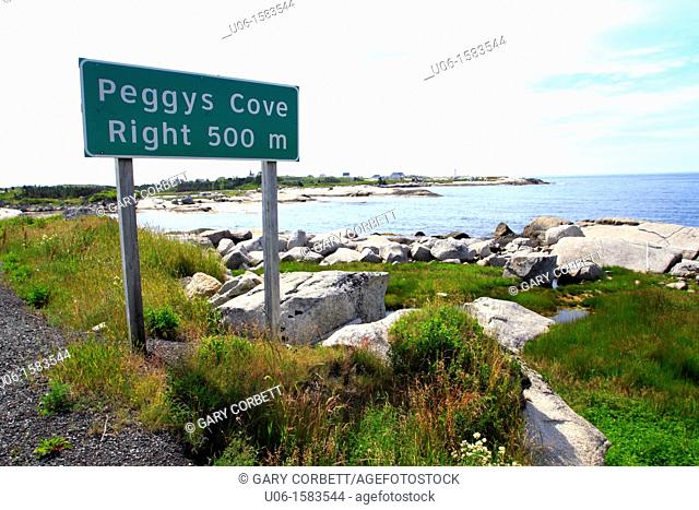 sign for Peggy's Cove Nova Scotia Canada