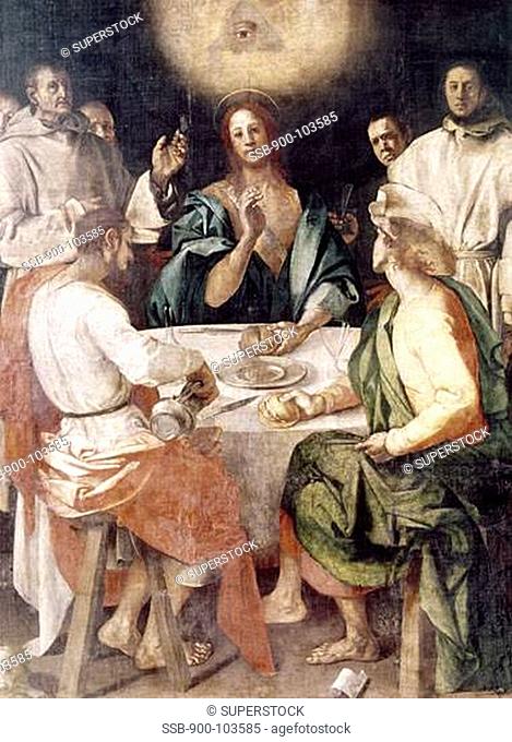 Supper at Emmaus by Jacopo Pontormo, 1494-1557, Italy, Florence, Galleria Degli Uffizi