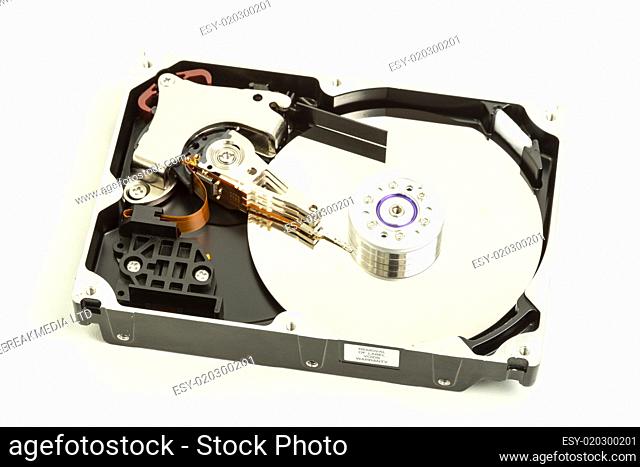 Disk drive on white background