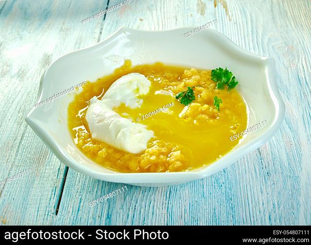 Spiced Lentils and Poached Eggs, indian vegetarian