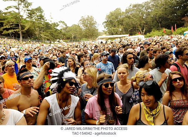 Crowd atmosphere at the 2009 Outside Lands Festival at Golden Gate Park on August 28, 2009 in San Francisco