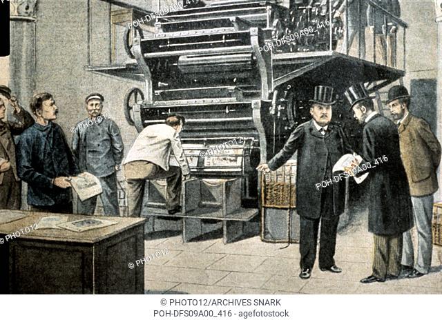 Rotary press machine invented by Marinoni in 1866 19th century France Edouard Rousseau Collection