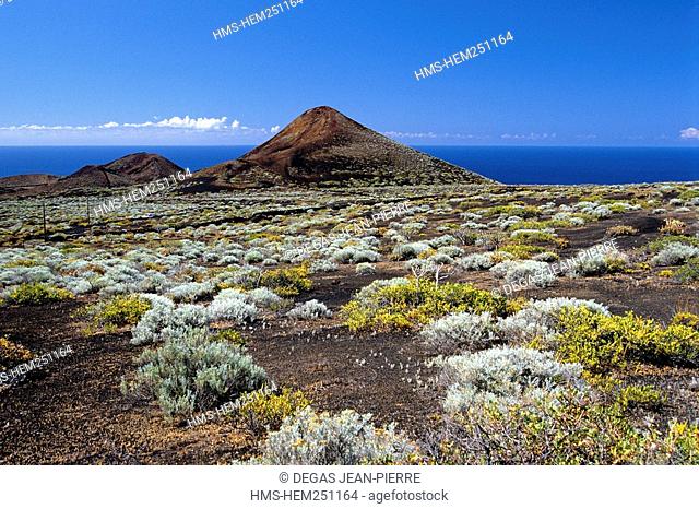 Spain, Canary Islands, Hierro Island, Restinga, the craters les Lajiales in the South, it is the smallest island of the Canary's