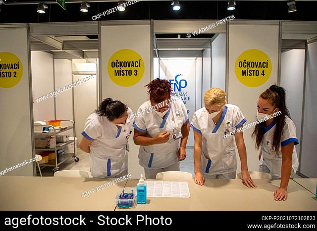 The new vaccination center against covid-19 was opened in Forum Nova Karolina Shopping Centre, Ostrava, Czech Republic, on Wednesday, July 21, 2021