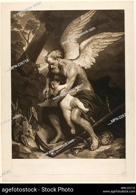 Time Clipping the Wings of Love - c. 1765 - James McArdell (Irish, c. 1728-1765) after Anthony Van Dyck (Flemish, 1599-1641) - Artist: James MacArdell
