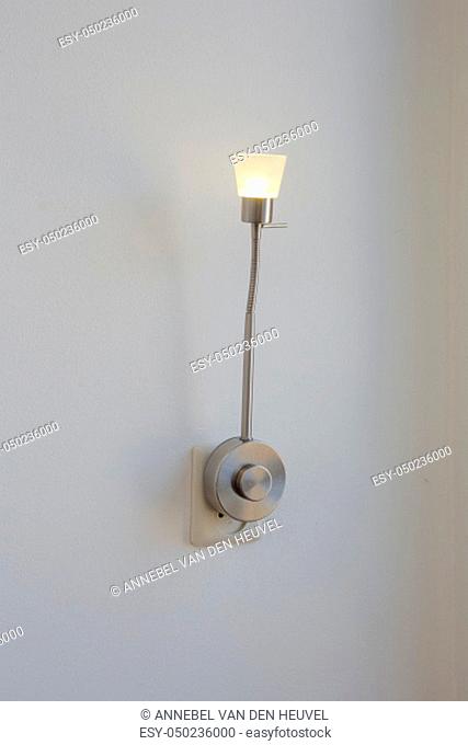 A electric plug-in lamp is modern object interior . decorate on white background . close-up